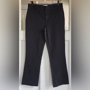 Anthropologie Maeve women’s Sz 12 Trouser Black Slim Flare Ankle stretch Pants